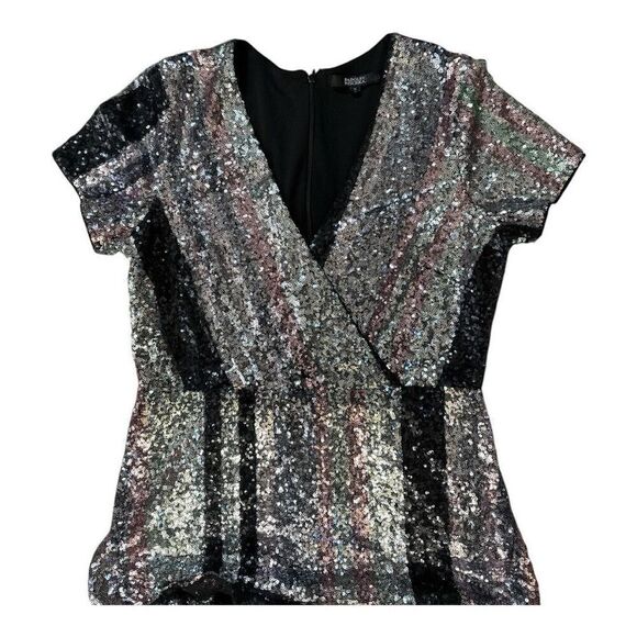 Badgley Mischka Multi Sequin Striped Dress ♥️ - Picture 5 of 10